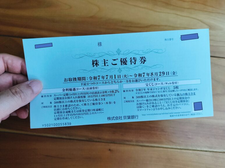 京葉銀行株主優待