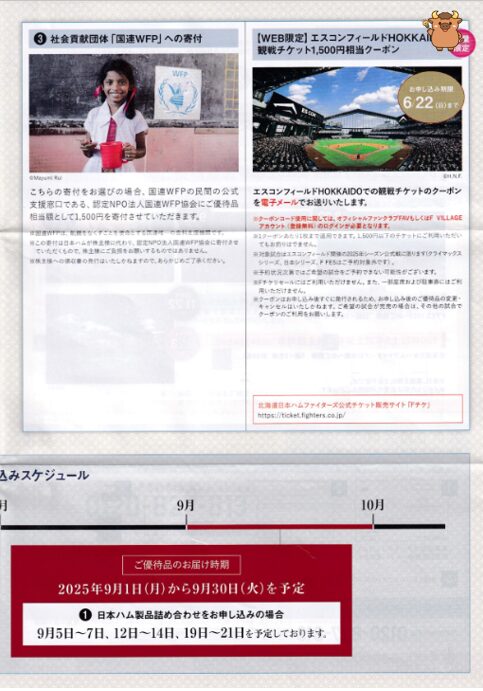日本ハム株主優待